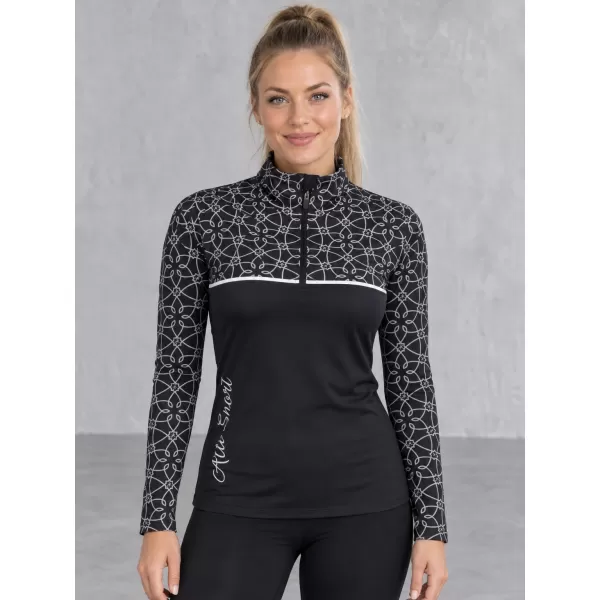  Dámská funkční termo mikina premium ALTISPORT VOJ/ALW053TER03 ČERNOBÍLÁ 