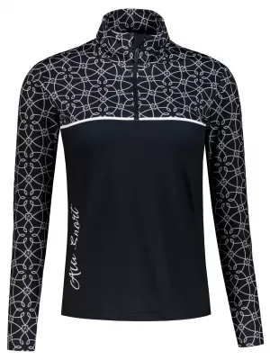 Dámská funkční termo mikina premium ALTISPORT VOJ/ALW053TER03 ČERNOBÍLÁ