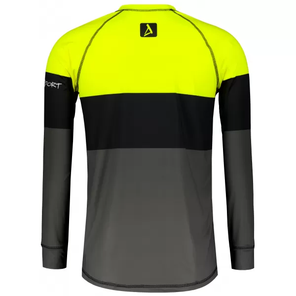  Pánské funkční termo triko s dlouhým rukávem premium ALTISPORT VOJ/ALM051TER01 NEON YELLOW/ŠEDÁ 