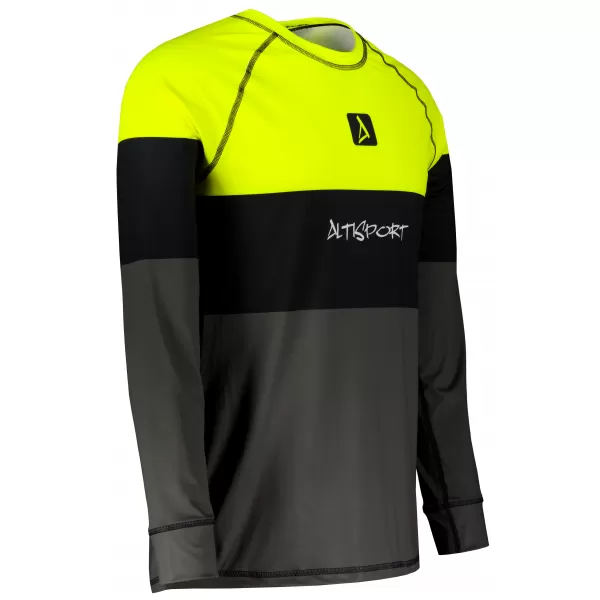  Pánské funkční termo triko s dlouhým rukávem premium ALTISPORT VOJ/ALM051TER01 NEON YELLOW/ŠEDÁ 