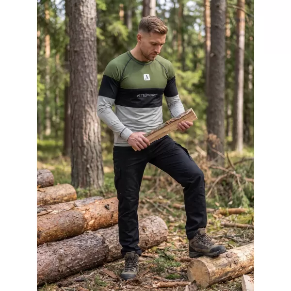  Pánské funkční termo triko s dlouhým rukávem premium ALTISPORT VOJ/ALM051TER01 KHAKI 