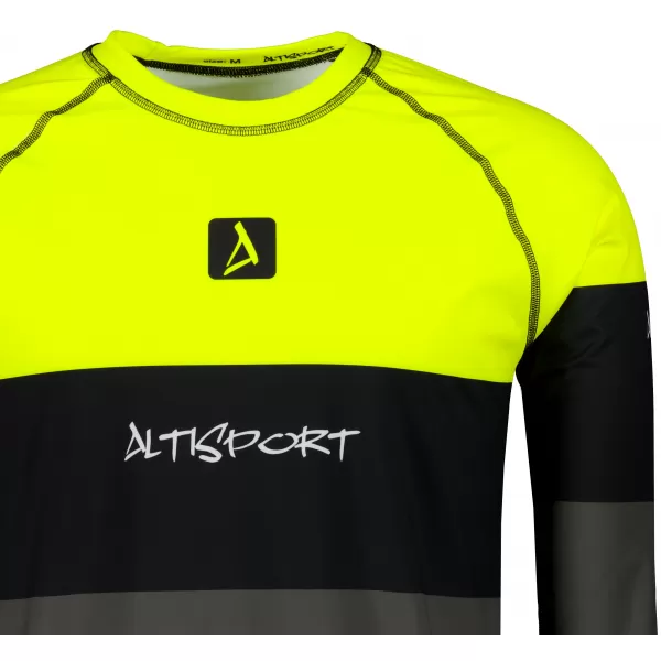  Pánské funkční termo triko s dlouhým rukávem premium ALTISPORT VOJ/ALM051TER01 NEON YELLOW/ŠEDÁ 