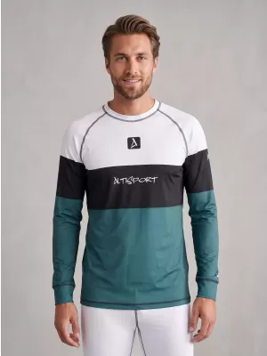 Pánské funkční termo triko s dlouhým rukávem premium ALTISPORT VOJ/ALM051TER01 BÍLOZELENÁ