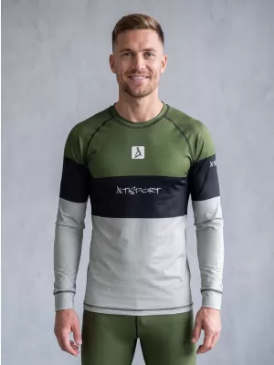 Pánské funkční termo triko s dlouhým rukávem premium ALTISPORT VOJ/ALM051TER01 KHAKI