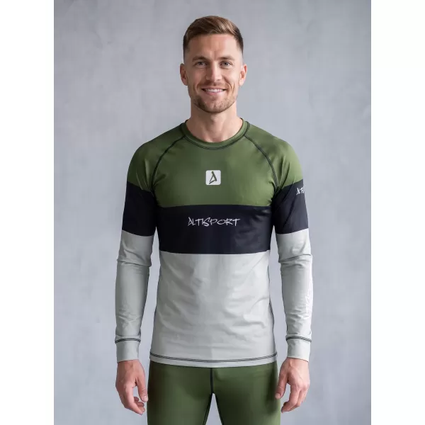  Pánské funkční termo triko s dlouhým rukávem premium ALTISPORT VOJ/ALM051TER01 KHAKI 