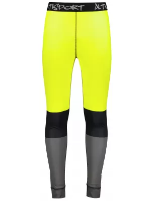 Pánské funkční termo kalhoty premium ALTISPORT VOJ/ALM051TER02 NEON YELLOW/ŠEDÁ