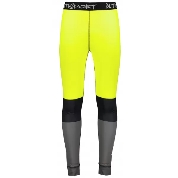  Pánské funkční termo kalhoty premium ALTISPORT VOJ/ALM051TER02 NEON YELLOW/ŠEDÁ 