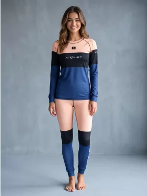 Dámské funkční termo kalhoty premium ALTISPORT VOJ/ALW051TER02 ORANŽOVÁ/MODRÁ