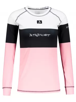 Dámské funkční termo triko s dlouhým rukávem premium ALTISPORT VOJ/ALW051TER01 BÍLORŮŽOVÁ