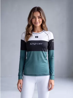 Dámské funkční termo triko s dlouhým rukávem premium ALTISPORT VOJ/ALW051TER01 BÍLOZELENÁ