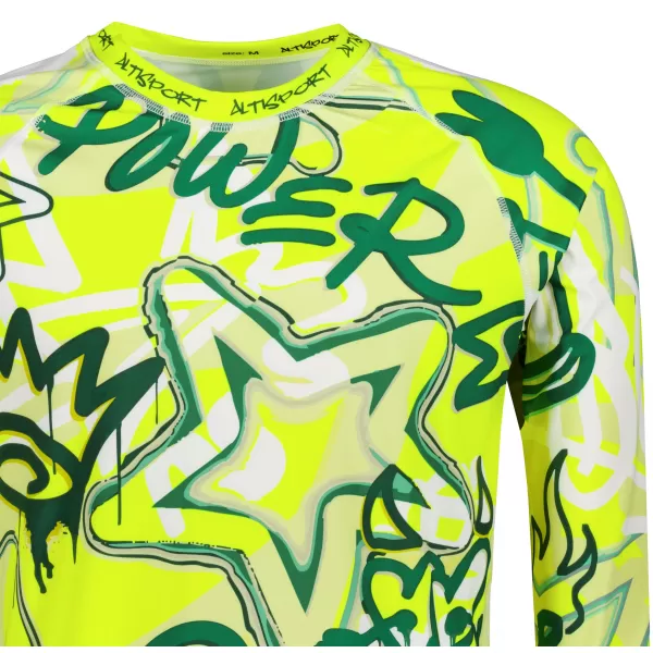  Pánské funkční termo triko s dlouhým rukávem premium ALTISPORT VOJ/ALM054TER01 FLUO ZELENÁ 