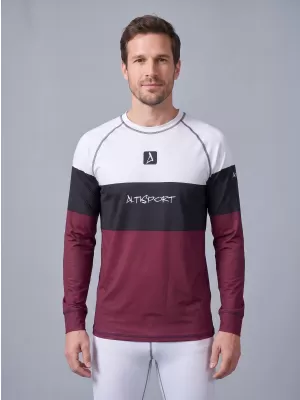 Pánské funkční termo triko s dlouhým rukávem premium ALTISPORT VOJ/ALM051TER01 VÍNOVÁ