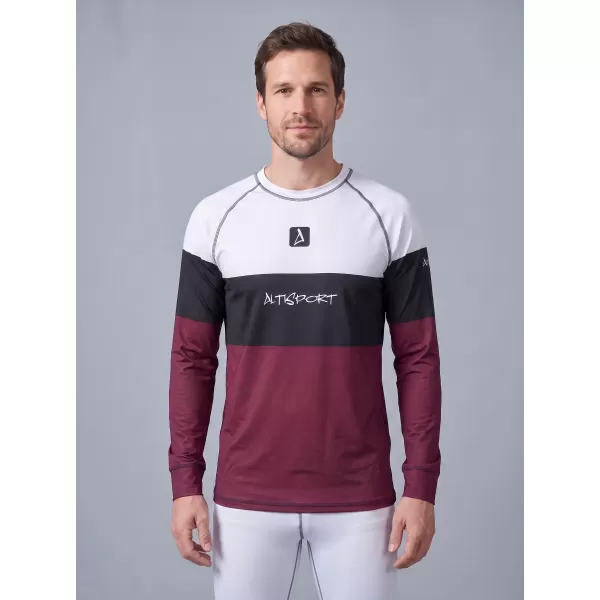  Pánské funkční termo triko s dlouhým rukávem premium ALTISPORT VOJ/ALM051TER01 VÍNOVÁ 