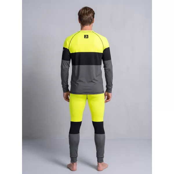  Pánské funkční termo triko s dlouhým rukávem premium ALTISPORT VOJ/ALM051TER01 NEON YELLOW/ŠEDÁ 