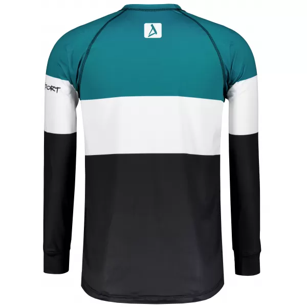 Pánské funkční termo triko s dlouhým rukávem premium ALTISPORT VOJ/ALM051TER01 PETROLEJOVÁ/ČERNÁ 