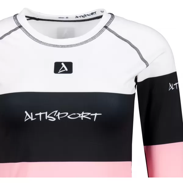  Dámské funkční termo triko s dlouhým rukávem premium ALTISPORT VOJ/ALW051TER01 BÍLORŮŽOVÁ 