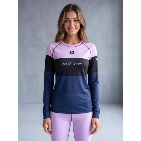  Dámské funkční termo triko s dlouhým rukávem premium ALTISPORT VOJ/ALW051TER01 VIOLET/MODRÁ 