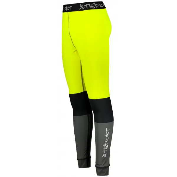  Pánské funkční termo kalhoty premium ALTISPORT VOJ/ALM051TER02 NEON YELLOW/ŠEDÁ 