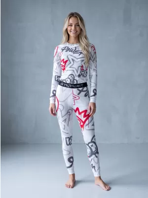 Dámské funkční termo kalhoty premium ALTISPORT VOJ/ALW054TER02 ŠEDOČERVENÁ