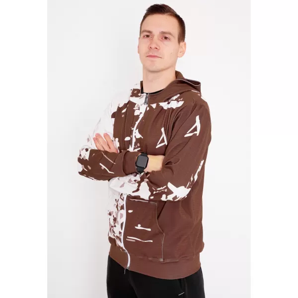  Pánská mikina na zip premium ALTISPORT VOJ/ALM057MI02 HNĚDÁ 