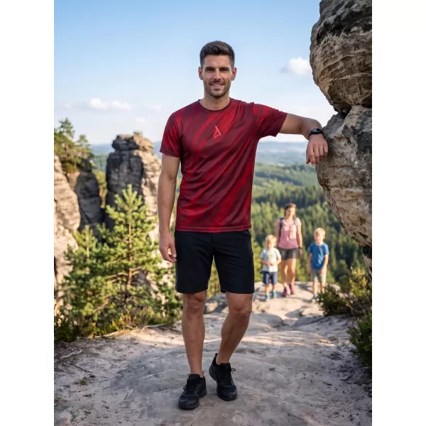  Pánské funkční triko premium ALTISPORT VOJ/ALM072TR01 WINE RED 