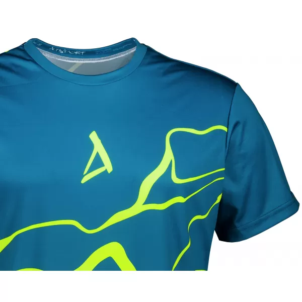  Pánské funkční triko premium ALTISPORT VOJ/ALM073TR01 NAVY-FLUO YELLOW 