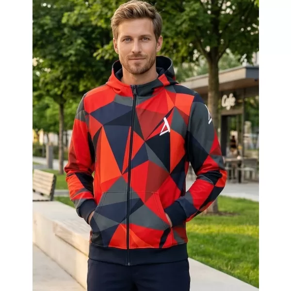  Pánská mikina na zip premium ALTISPORT VOJ/ALM007MI02 ČERVENÁ 