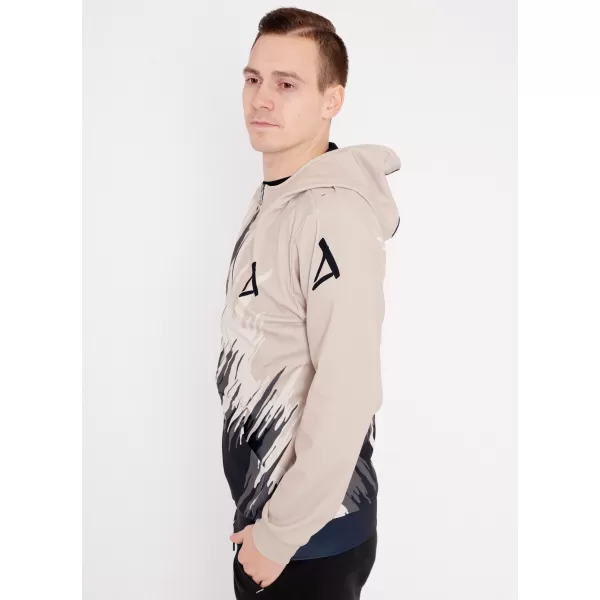  Pánská mikina na zip premium ALTISPORT VOJ/ALM006MI02 ČERNOHNĚDÁ 