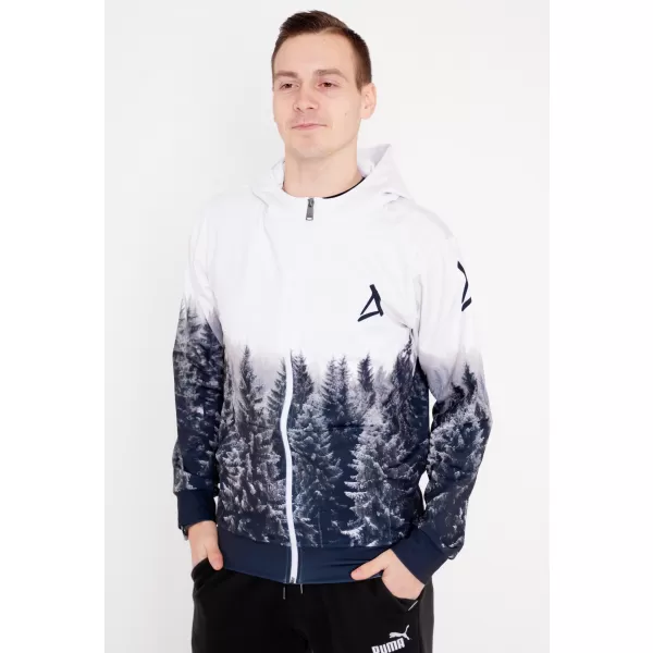  Pánská mikina na zip premium ALTISPORT VOJ/ALM058MI02 BÍLOŠEDÁ 