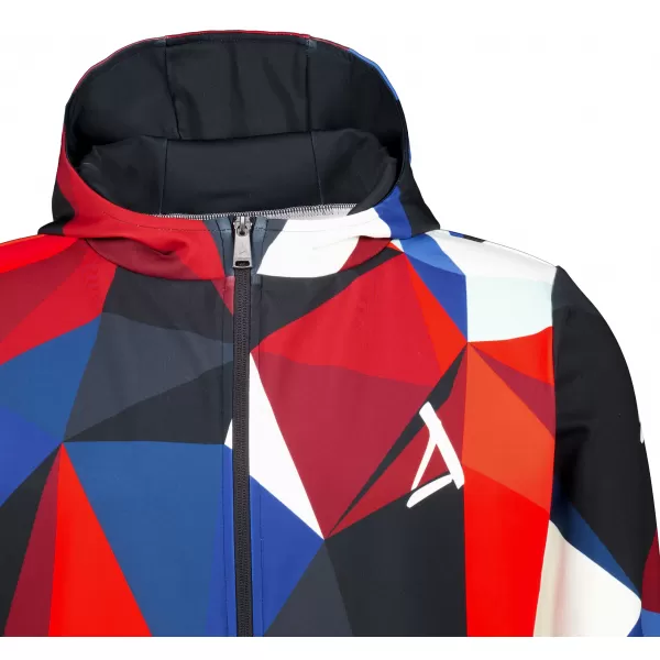  Pánská mikina na zip premium ALTISPORT VOJ/ALM007MI02 NÁMOŘNÍ MODRÁ/ČERVENÁ 