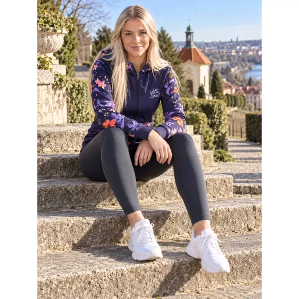  Dámská mikina na zip premium ALTISPORT VOJ/ALW063MI02 TMAVĚ FIALOVÁ 