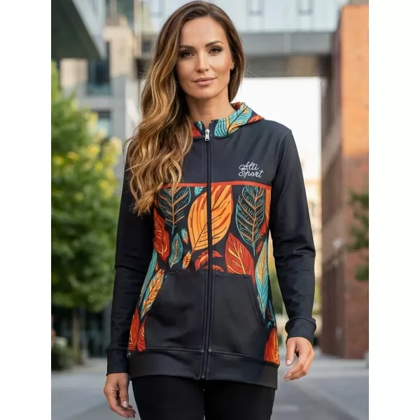  Dámská mikina na zip premium ALTISPORT VOJ/ALW061MI02 ORANŽOVÁ/MODRÁ 
