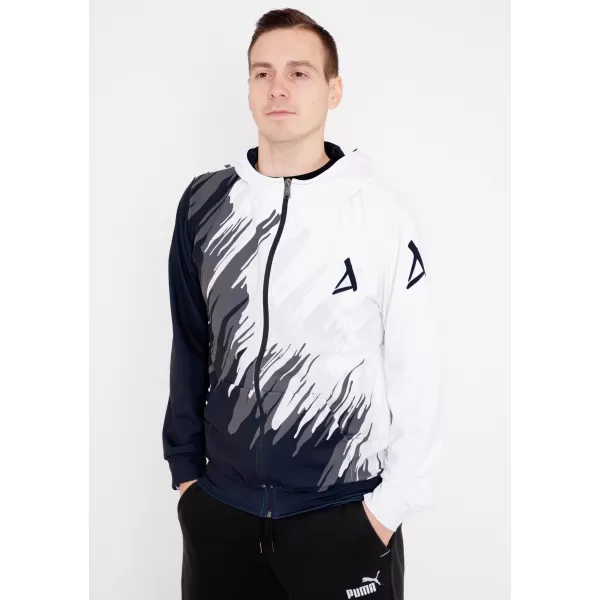  Pánská mikina na zip premium ALTISPORT VOJ/ALM006MI02 ČERNOBÍLÁ 