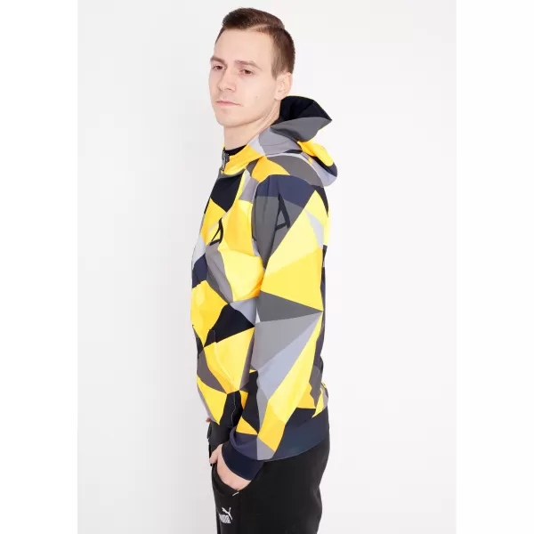  Pánská mikina na zip premium ALTISPORT VOJ/ALM007MI02 ČERNOŽLUTÁ 