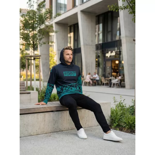  Pánská mikina premium ALTISPORT VOJ/ALM068MI01 ČERNÁ/EMERALD 