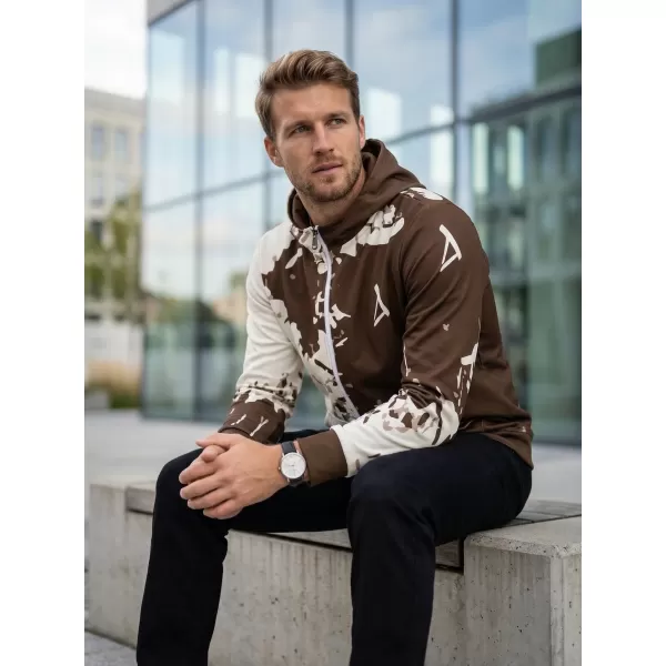  Pánská mikina na zip premium ALTISPORT VOJ/ALM057MI02 HNĚDÁ 