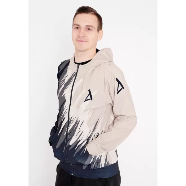  Pánská mikina na zip premium ALTISPORT VOJ/ALM006MI02 ČERNOHNĚDÁ 