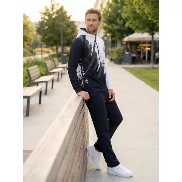  Pánská mikina na zip premium ALTISPORT VOJ/ALM006MI02 ČERNOBÍLÁ 