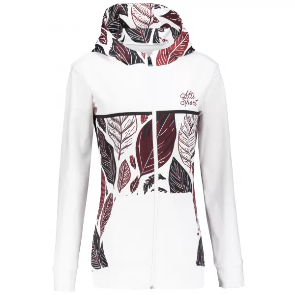  Dámská mikina na zip premium ALTISPORT VOJ/ALW061MI02 BÍLÁ/VÍNOVÁ 