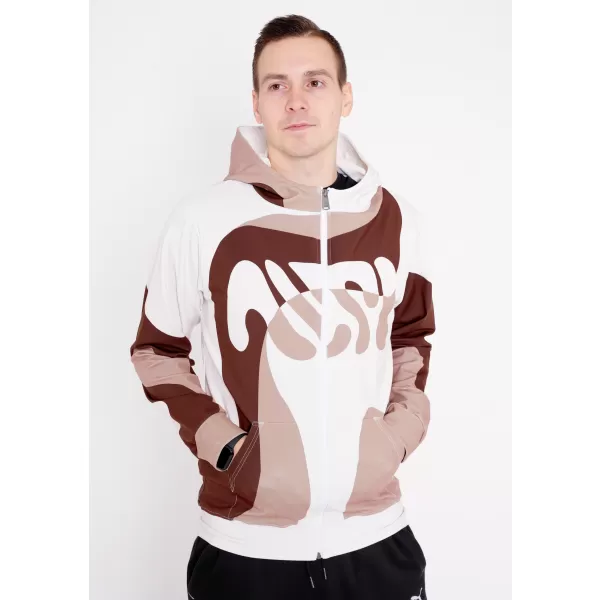  Pánská mikina na zip premium ALTISPORT VOJ/ALM056MI02 HNĚDÁ 