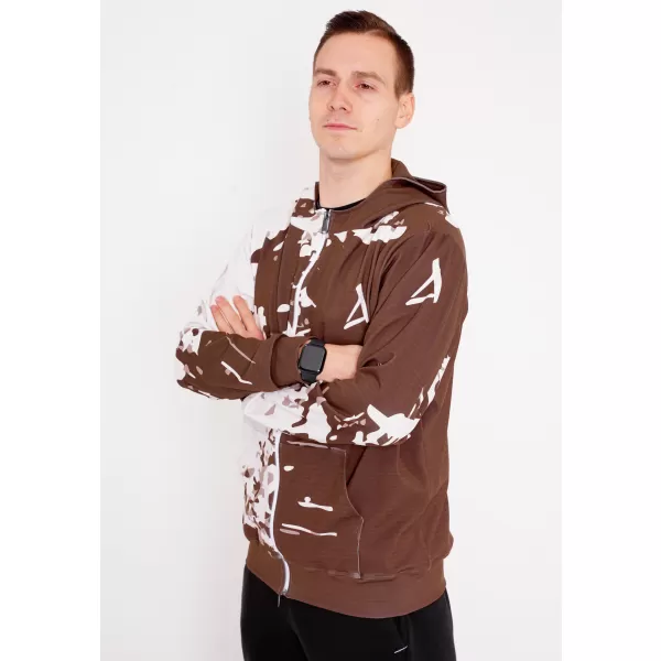  Pánská mikina na zip premium ALTISPORT VOJ/ALM057MI02 HNĚDÁ 