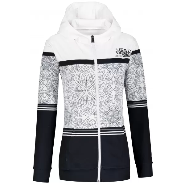  Dámská mikina na zip premium ALTISPORT VOJ/ALW023MI02 ČERNOBÍLÁ 