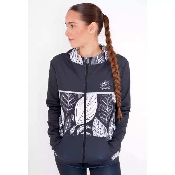  Dámská mikina na zip premium ALTISPORT VOJ/ALW061MI02 ČERNOBÍLÁ 