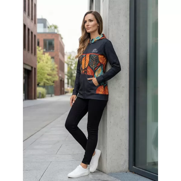  Dámská mikina na zip premium ALTISPORT VOJ/ALW061MI02 ORANŽOVÁ/MODRÁ 