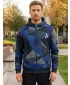 Pánská mikina na zip premium ALTISPORT VOJ/ALM007MI02 TMAVĚ MODRÁ