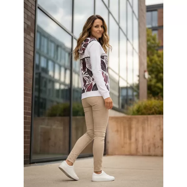  Dámská mikina na zip premium ALTISPORT VOJ/ALW061MI02 BÍLÁ/VÍNOVÁ 