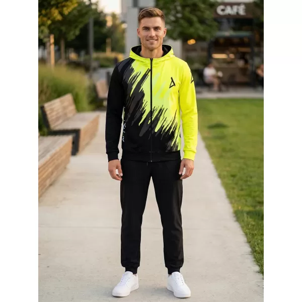  Pánská mikina na zip premium ALTISPORT VOJ/ALM006MI02 ČERNOŽLUTÁ 