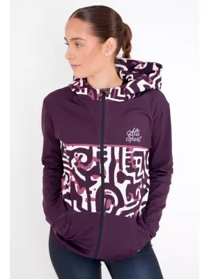Dámská mikina na zip premium ALTISPORT VOJ/ALW060MI02 VÍNOVÁ