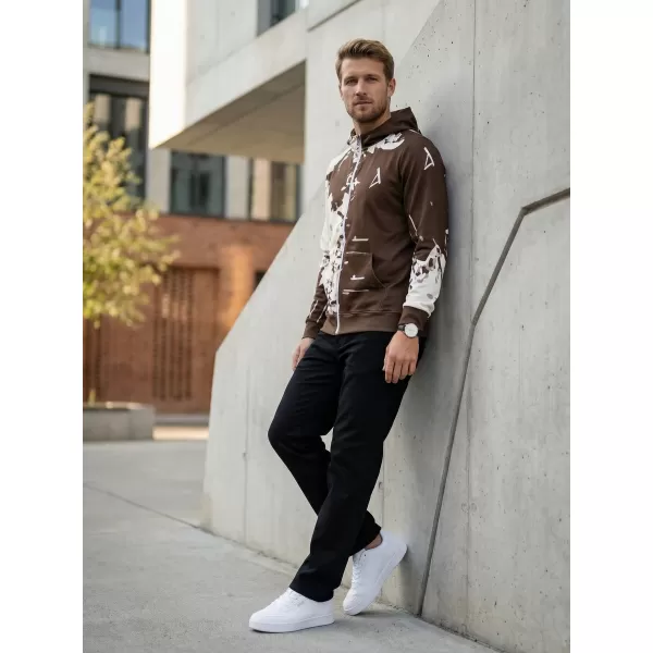  Pánská mikina na zip premium ALTISPORT VOJ/ALM057MI02 HNĚDÁ 