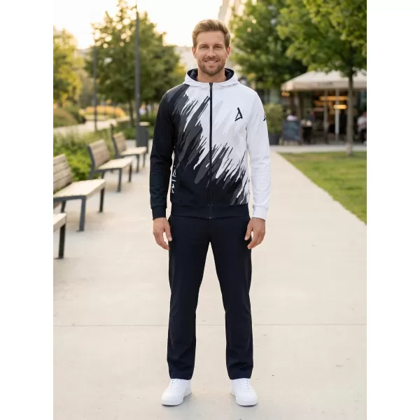  Pánská mikina na zip premium ALTISPORT VOJ/ALM006MI02 ČERNOBÍLÁ 